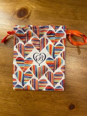 Brighton Rainbow Heart Drawstring Pouch - Multicolor Med Size.